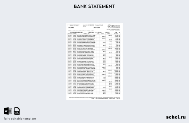 скачать цифровую версию шаблона выписки по банковскому счету кооперативного банк
